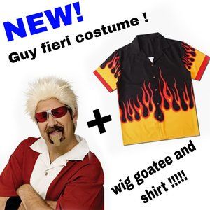 Guy fieri Halloween costume shirt and wig
